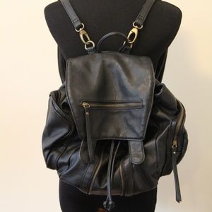 Black Leather Backpack
